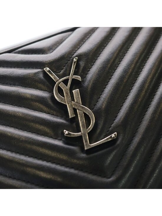 Saint Laurent Paris Shoulder Bag Black Leather Silver main image 2